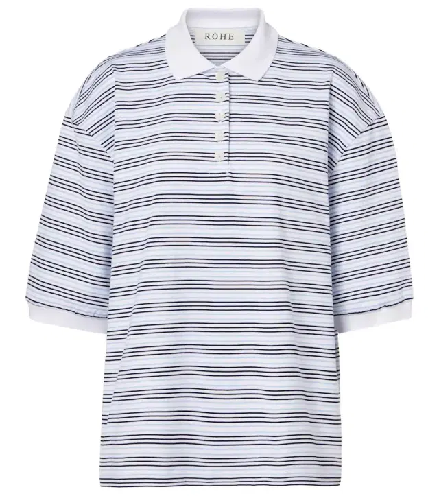 Róhe Striped oversized cotton polo shirt