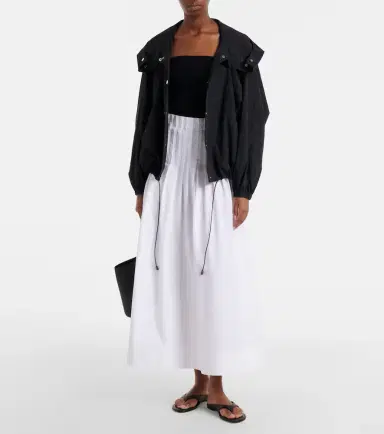 RÓHE Róhe Pleated cotton poplin midi skirt | Thumbnail 4