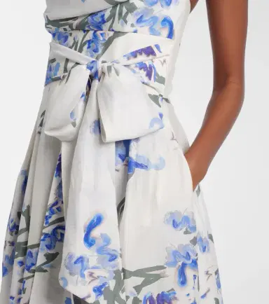 Rebecca Vallance Bluebell draped floral midi dress | Thumbnail 3