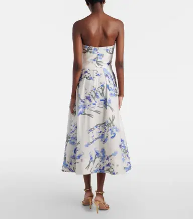 Rebecca Vallance Bluebell draped floral midi dress | Thumbnail 5