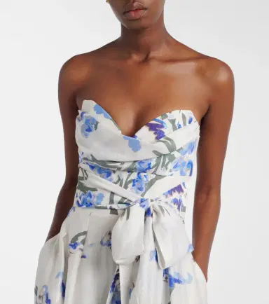 Rebecca Vallance Bluebell draped floral midi dress | Thumbnail 6