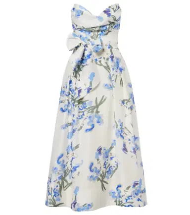 Rebecca Vallance Bluebell draped floral midi dress | Thumbnail 1