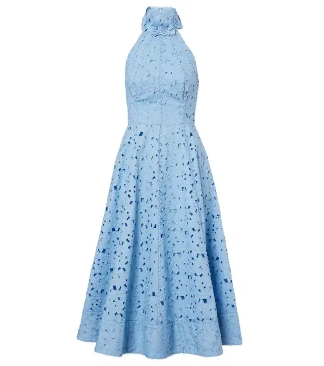 Nuvola broderie anglaise cotton midi dress