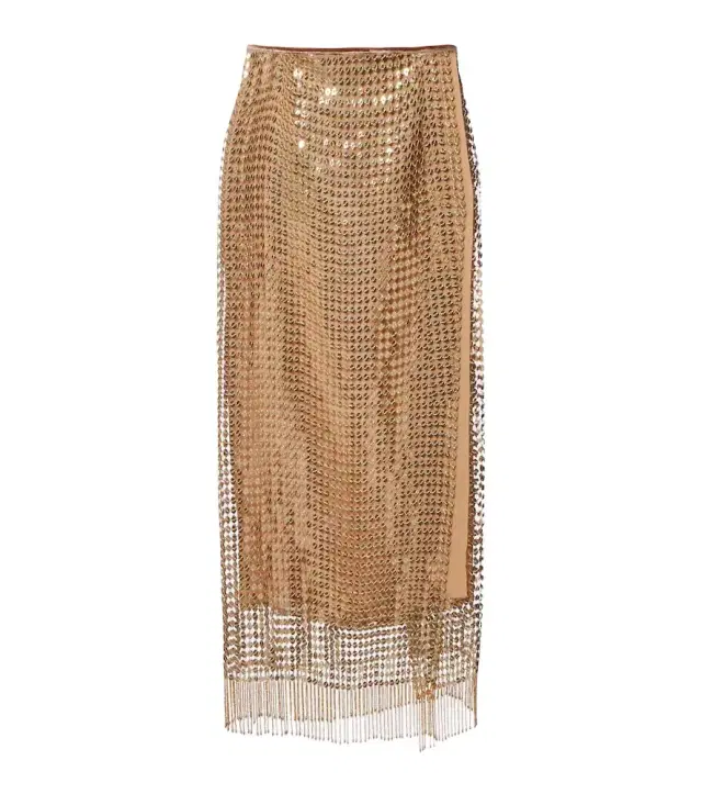 Embellished wrap skirt