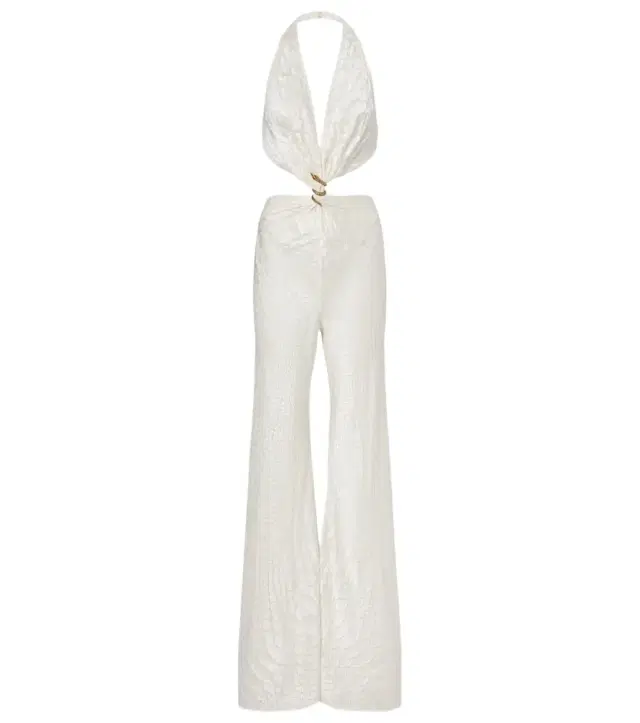 Embellished halterneck jumpsuit