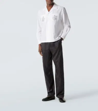 BODE Embroidered cotton and silk shirt | Thumbnail 2