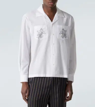 BODE Embroidered cotton and silk shirt | Thumbnail 3