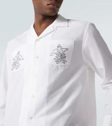 BODE Embroidered cotton and silk shirt | Thumbnail 4