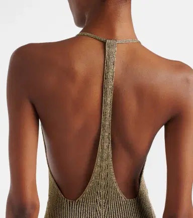 Roberto Cavalli Ribbed-knit lamé maxi dress | Thumbnail 3