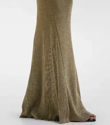 Roberto Cavalli Ribbed-knit lamé maxi dress | Thumbnail 4