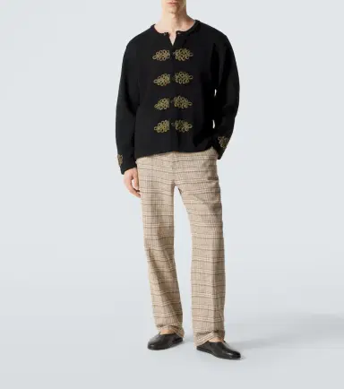 Bode Looped Frog embroidered wool cardigan | Thumbnail 4