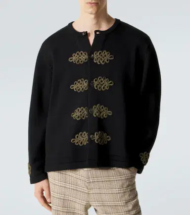 Bode Looped Frog embroidered wool cardigan | Thumbnail 5