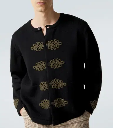 Bode Looped Frog embroidered wool cardigan | Thumbnail 6
