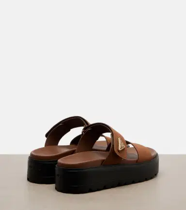 Prada Leather platform sandals | Thumbnail 3