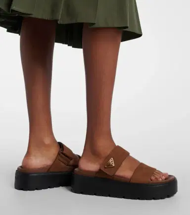 Prada Leather platform sandals | Thumbnail 6