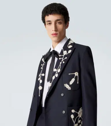 Bode Meadow embroidered silk satin tie | Thumbnail 3