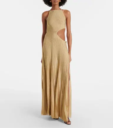Roberto Cavalli Cutout ribbed-knit sheer lamé gown | Thumbnail 2 Roberto Cavalli Cutout ribbed-knit sheer lamé gown | Thumbnail 2