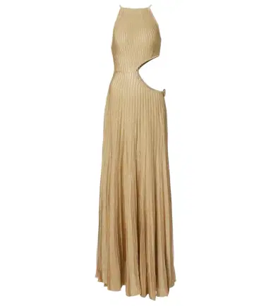 Roberto Cavalli Cutout ribbed-knit sheer lamé gown | Thumbnail 1 Roberto Cavalli Cutout ribbed-knit sheer lamé gown | Thumbnail 1