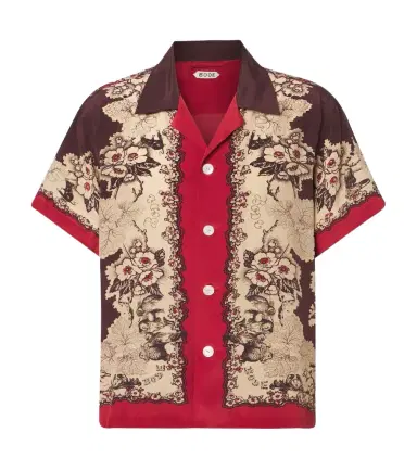 Bode Printed silk bowling shirt | Thumbnail 1