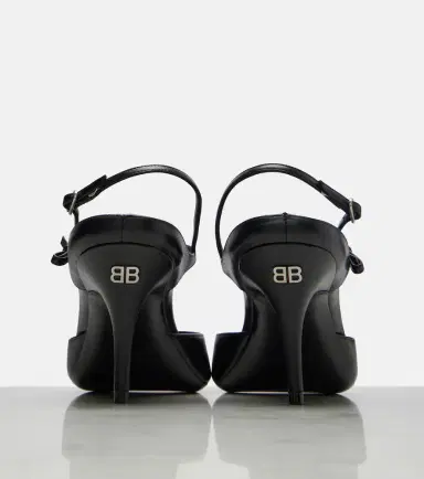 Balenciaga Avenue Bow leather slingback pumps | Thumbnail 3