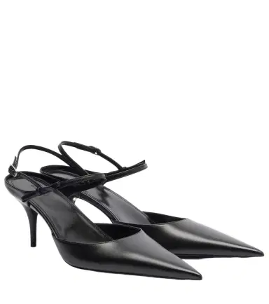 Balenciaga Avenue Bow leather slingback pumps | Thumbnail 1