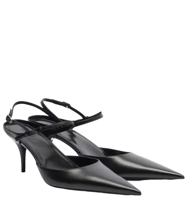 Balenciaga Avenue Bow leather slingback pumps