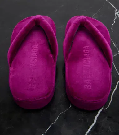 Balenciaga Jet Lag velvet platform thong sandals | Thumbnail 2