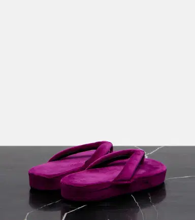Balenciaga Jet Lag velvet platform thong sandals | Thumbnail 3