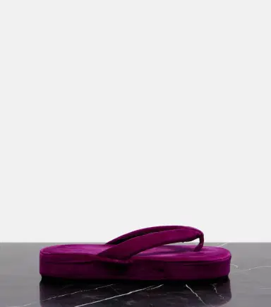 Balenciaga Jet Lag velvet platform thong sandals | Thumbnail 4