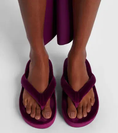 Balenciaga Jet Lag velvet platform thong sandals | Thumbnail 6