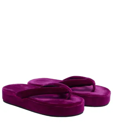 Balenciaga Jet Lag velvet platform thong sandals | Thumbnail 1