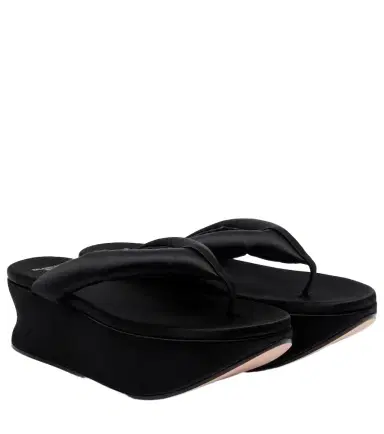 Balenciaga Gaeta satin wedge thong sandals | Thumbnail 1