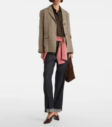 'S Max Mara 'S Max Mara Gita checked linen blazer | Thumbnail 4