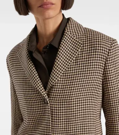'S Max Mara 'S Max Mara Gita checked linen blazer | Thumbnail 5