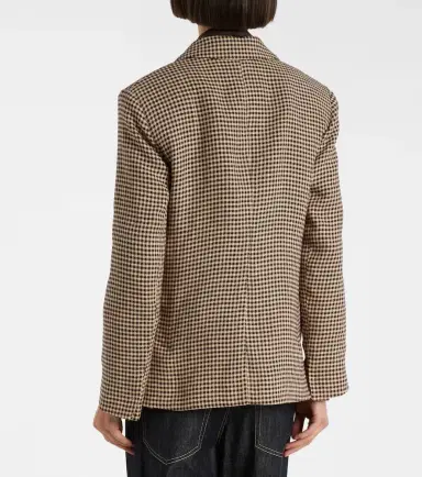 'S Max Mara 'S Max Mara Gita checked linen blazer | Thumbnail 6