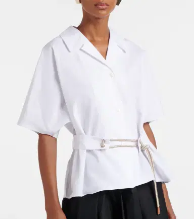 'S Max Mara Carisma belted cotton poplin shirt | Thumbnail 5