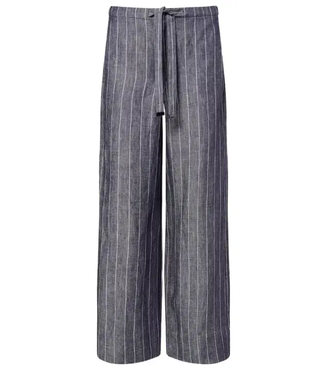 'S Max Mara Cresta pinstripe linen wide-leg pants