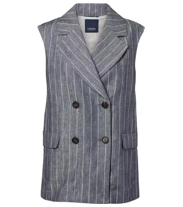'S Max Mara Ballo pinstripe double-breasted linen vest