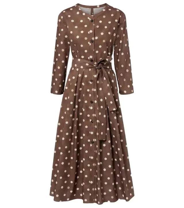 Pesche polka-dot cotton shirt dress