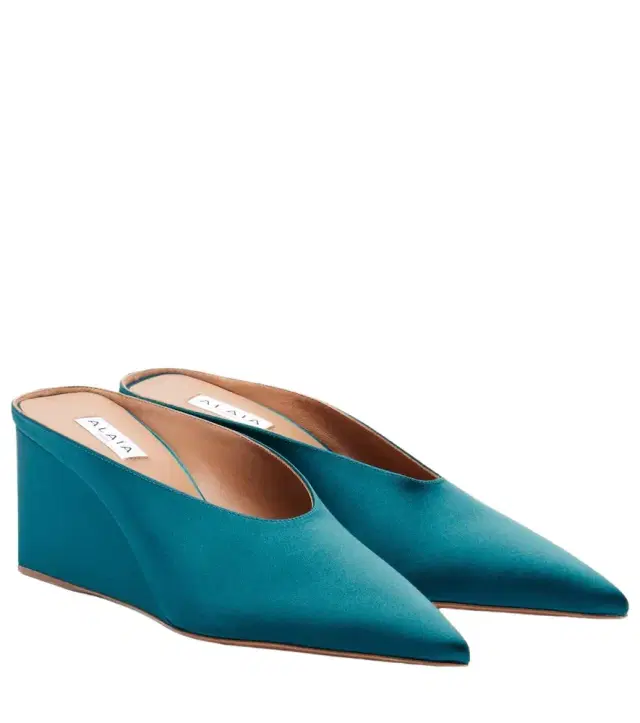 Alaia Alaïa Cube satin wedge mules