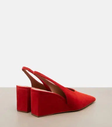 Alaïa Alaïa Cube suede slingback wedges | Thumbnail 4 Alaïa Alaïa Cube suede slingback wedges | Thumbnail 4
