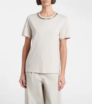 'S Max Mara Bingo embellished cotton-blend T-shirt | Thumbnail 5