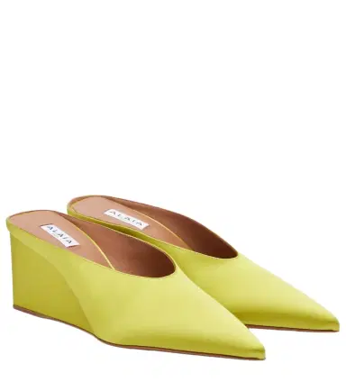 Alaïa Alaïa Cube satin wedge mules | Thumbnail 1