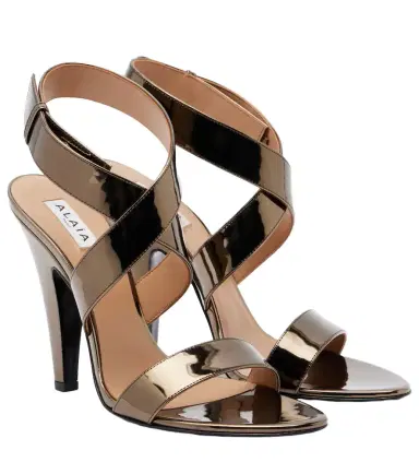 Alaïa Alaïa Cone mirrored leather sandals | Thumbnail 1 Alaïa Alaïa Cone mirrored leather sandals | Thumbnail 1