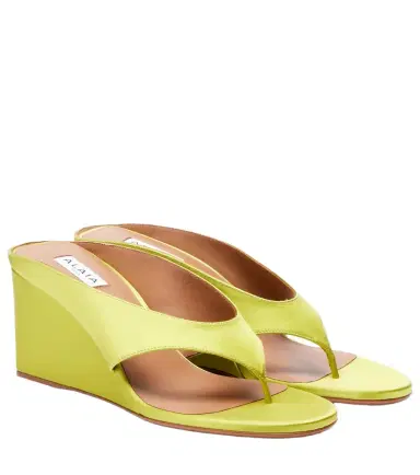 Alaïa Alaïa Cube satin wedge thong sandals | Thumbnail 1