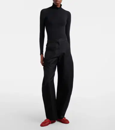 Alaïa Alaïa Suede-trimmed fishnet ballet flats | Thumbnail 5