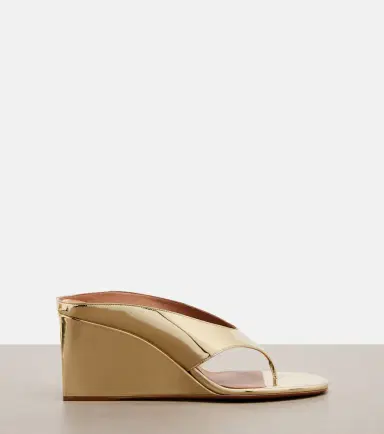 Alaïa Alaïa Cube metallic wedge thong sandals | Thumbnail 2 Alaïa Alaïa Cube metallic wedge thong sandals | Thumbnail 2