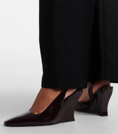 Alaïa Alaïa Patent leather wedge slingback pumps | Thumbnail 6