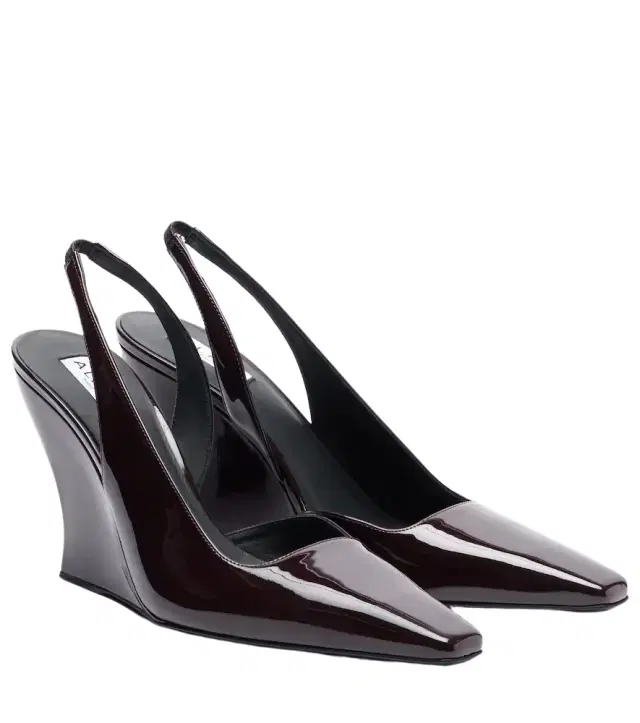 Alaia Alaïa Patent leather wedge slingback pumps