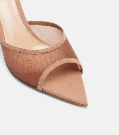 Gianvito Rossi Dorotea suede-trimmed mesh mules | Thumbnail 3 Gianvito Rossi Dorotea suede-trimmed mesh mules | Thumbnail 3